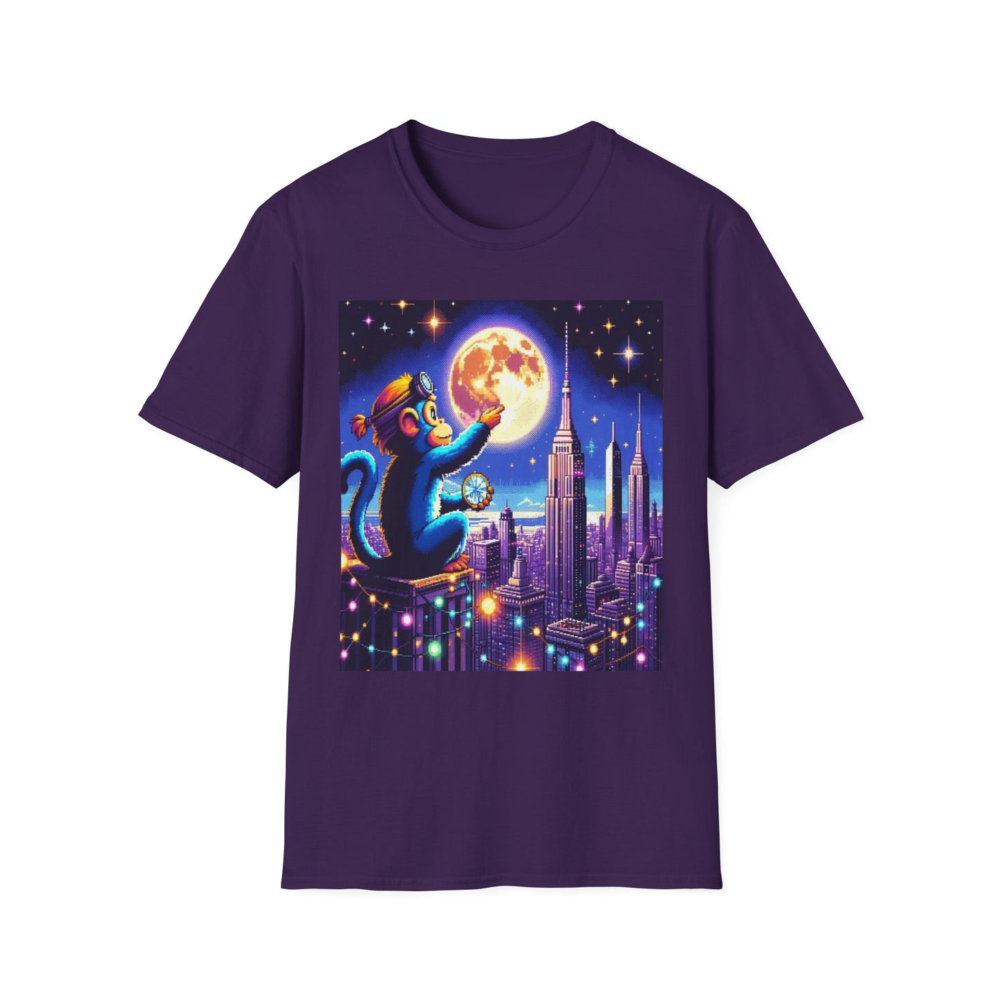 Blue Space Monkey Unisex Soft style T-Shirt #1