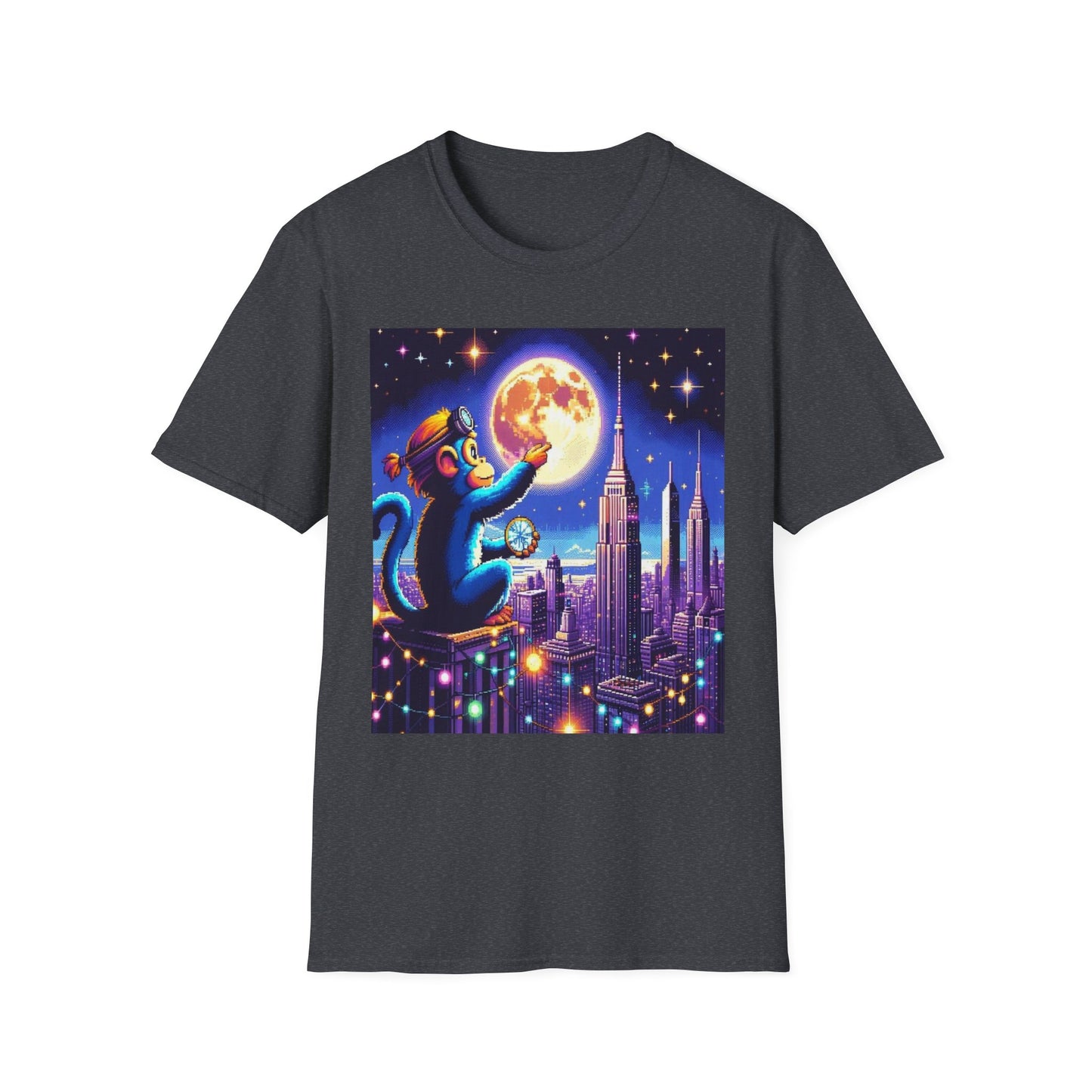 Blue Space Monkey Unisex Soft style T-Shirt #1