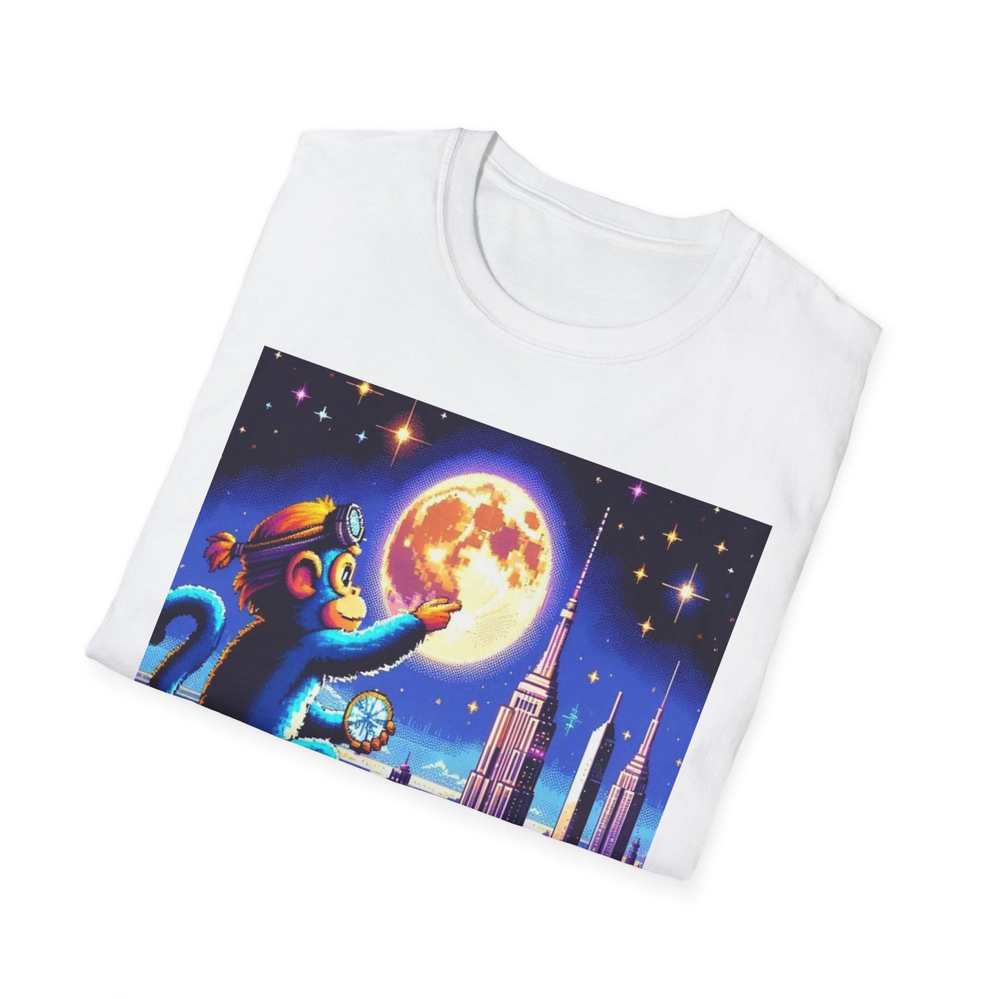 Blue Space Monkey Unisex Soft style T-Shirt #1