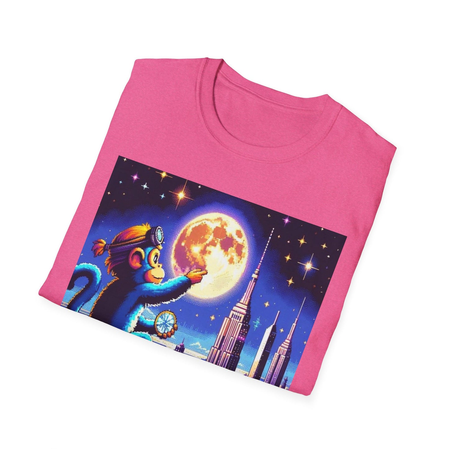 Blue Space Monkey Unisex Soft style T-Shirt #1