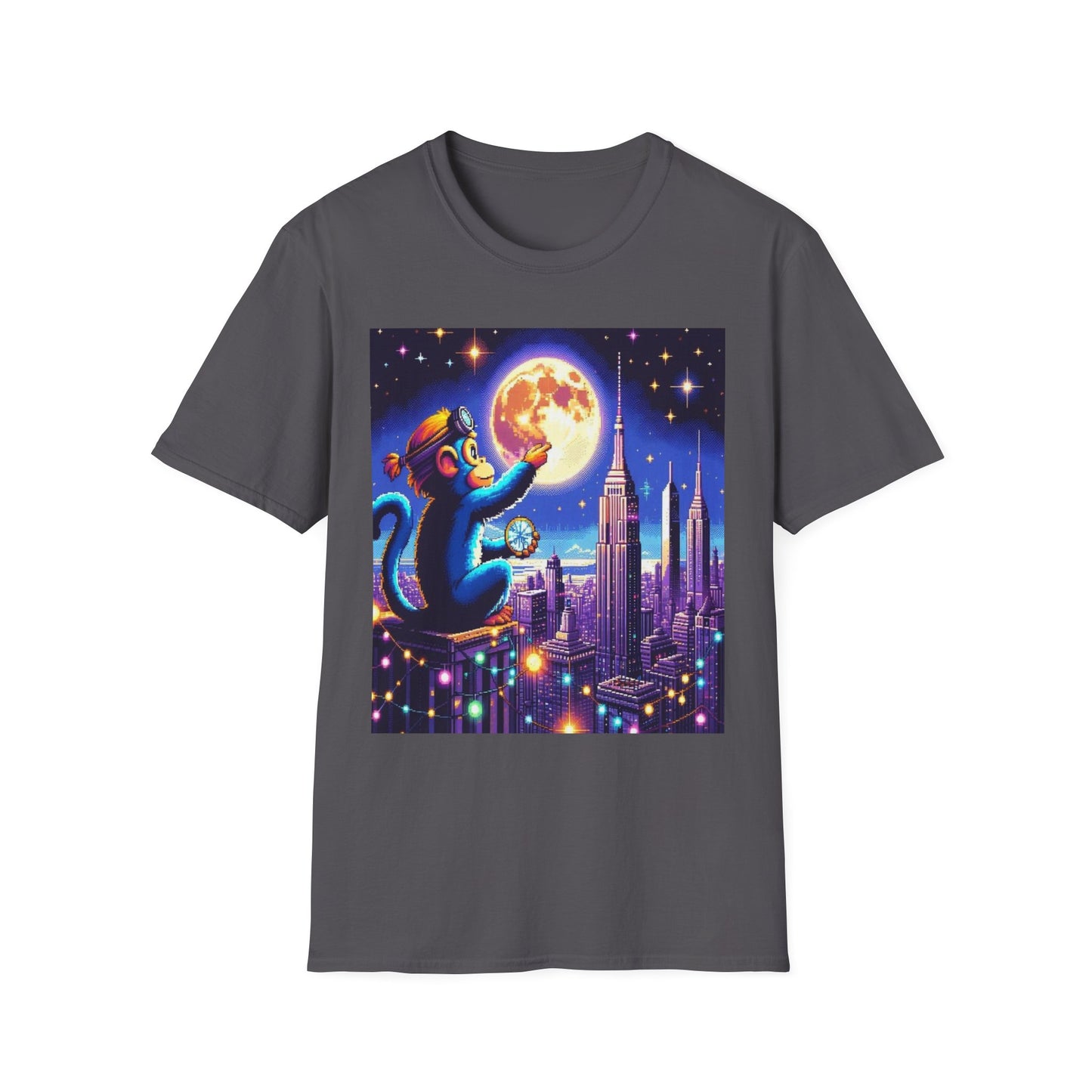 Blue Space Monkey Unisex Soft style T-Shirt #1