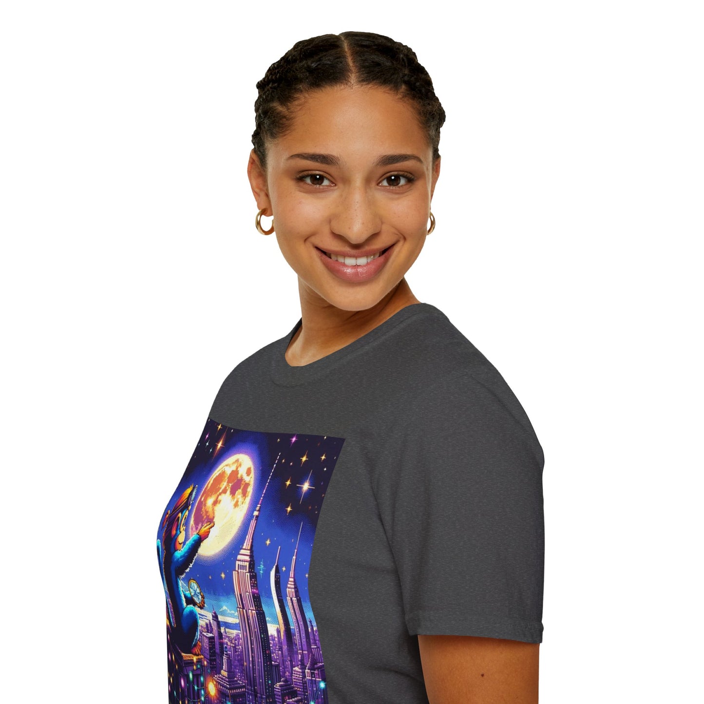 Blue Space Monkey Unisex Soft style T-Shirt #1