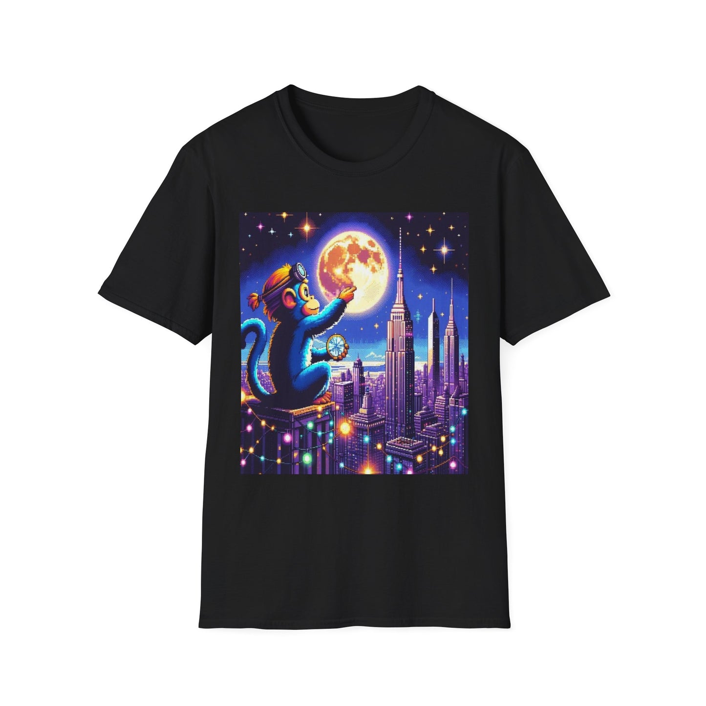 Blue Space Monkey Unisex Soft style T-Shirt #1