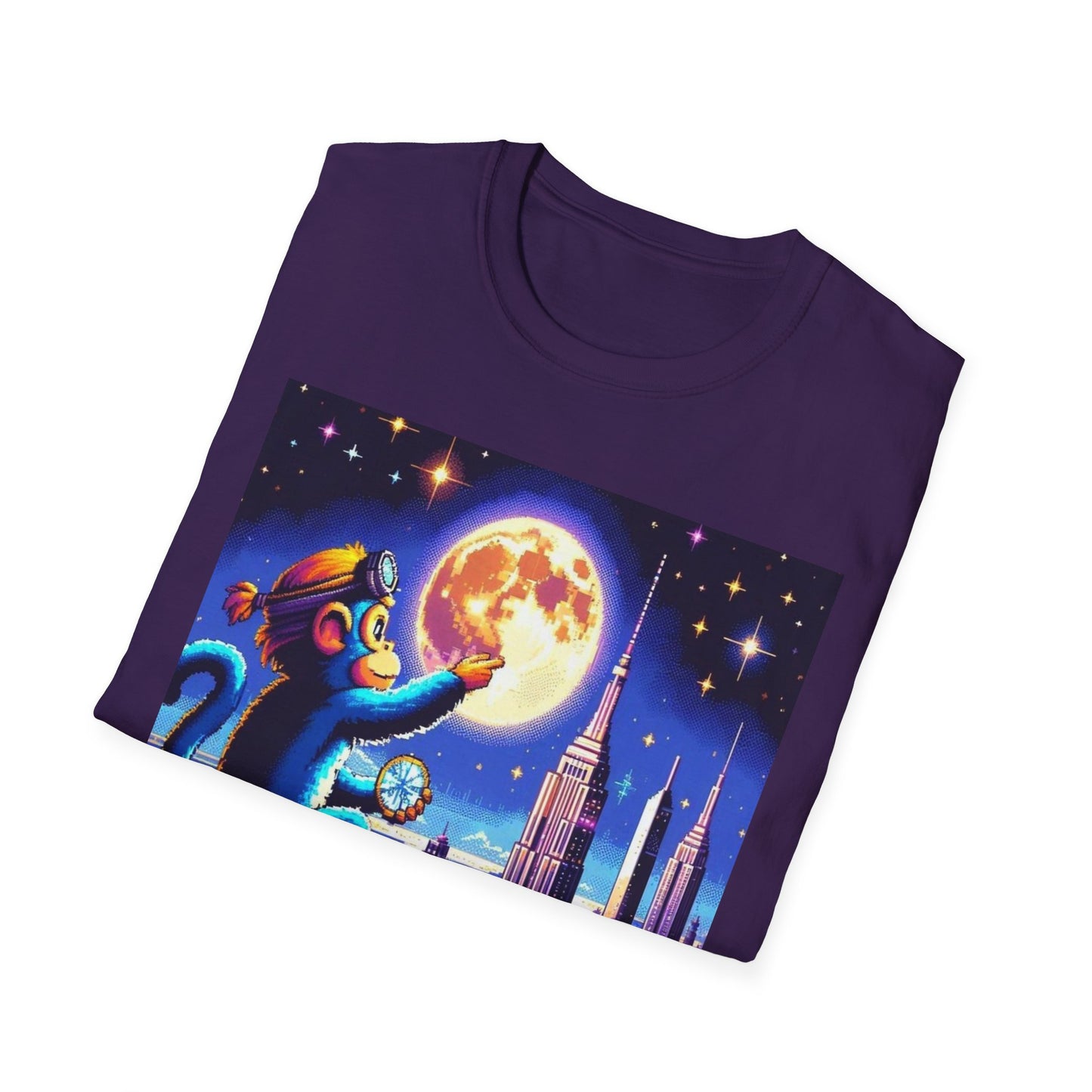 Blue Space Monkey Unisex Soft style T-Shirt #1