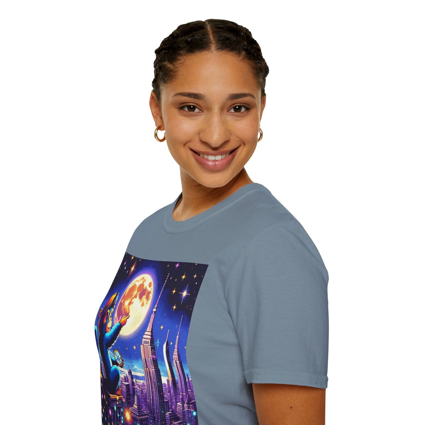 Blue Space Monkey Unisex Soft style T-Shirt #1
