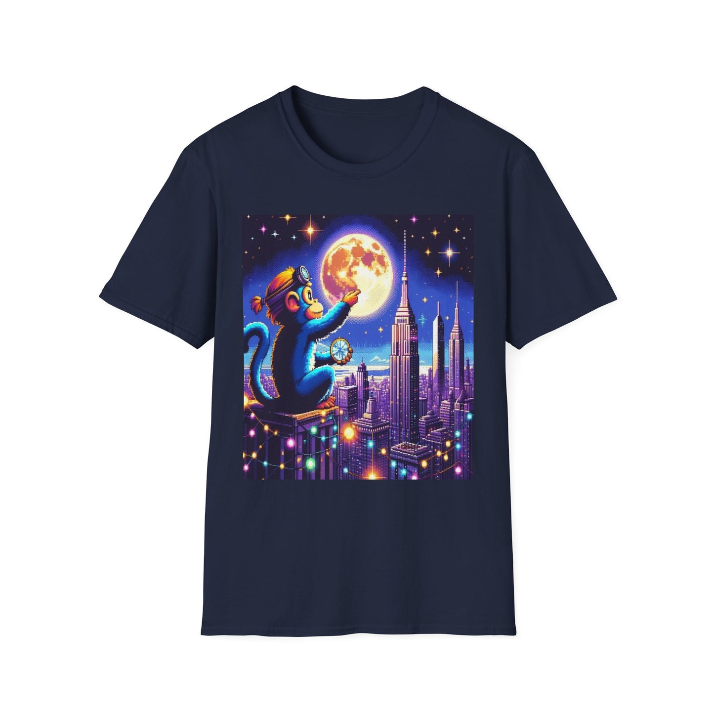 Blue Space Monkey Unisex Soft style T-Shirt #1