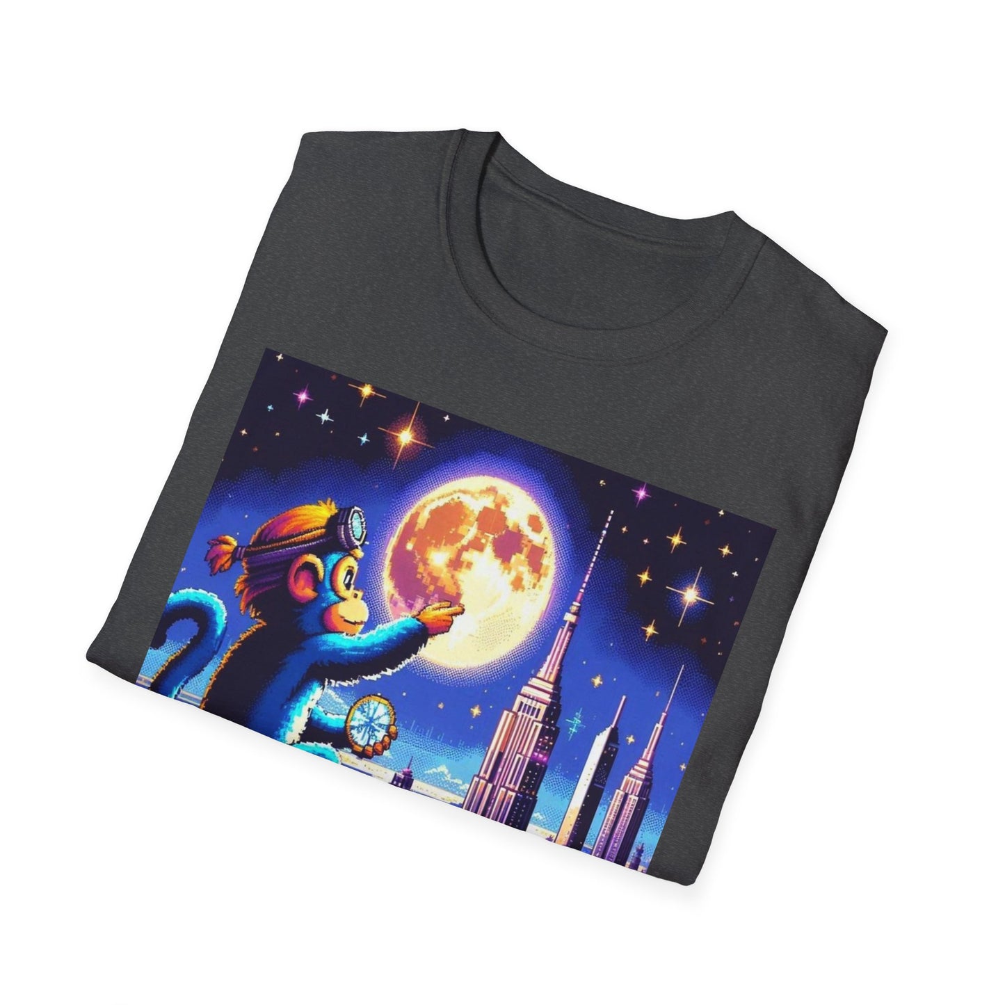 Blue Space Monkey Unisex Soft style T-Shirt #1