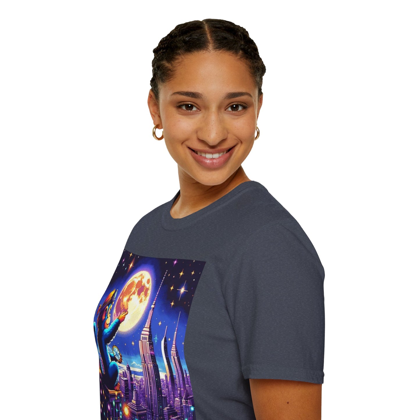Blue Space Monkey Unisex Soft style T-Shirt #1