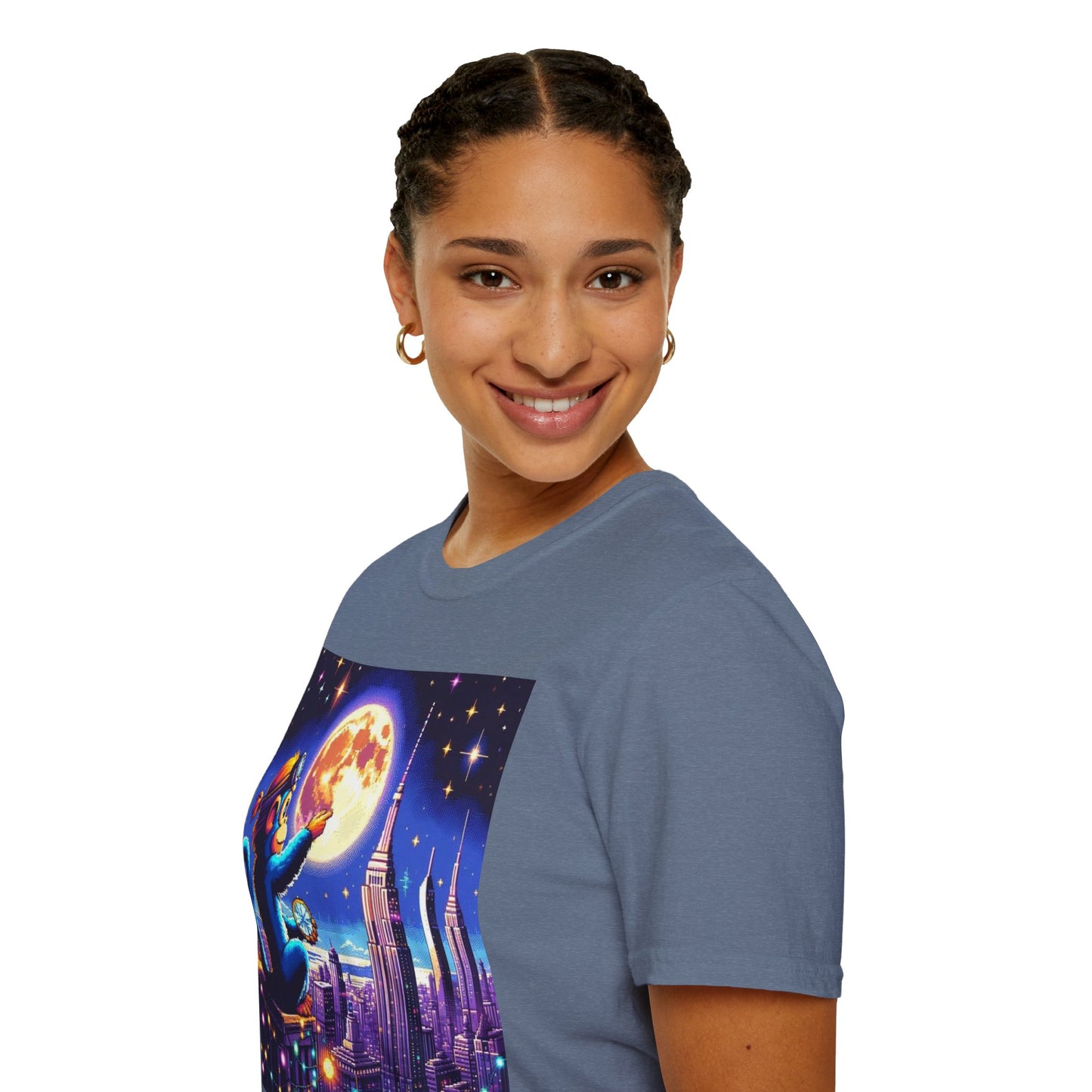 Blue Space Monkey Unisex Soft style T-Shirt #1