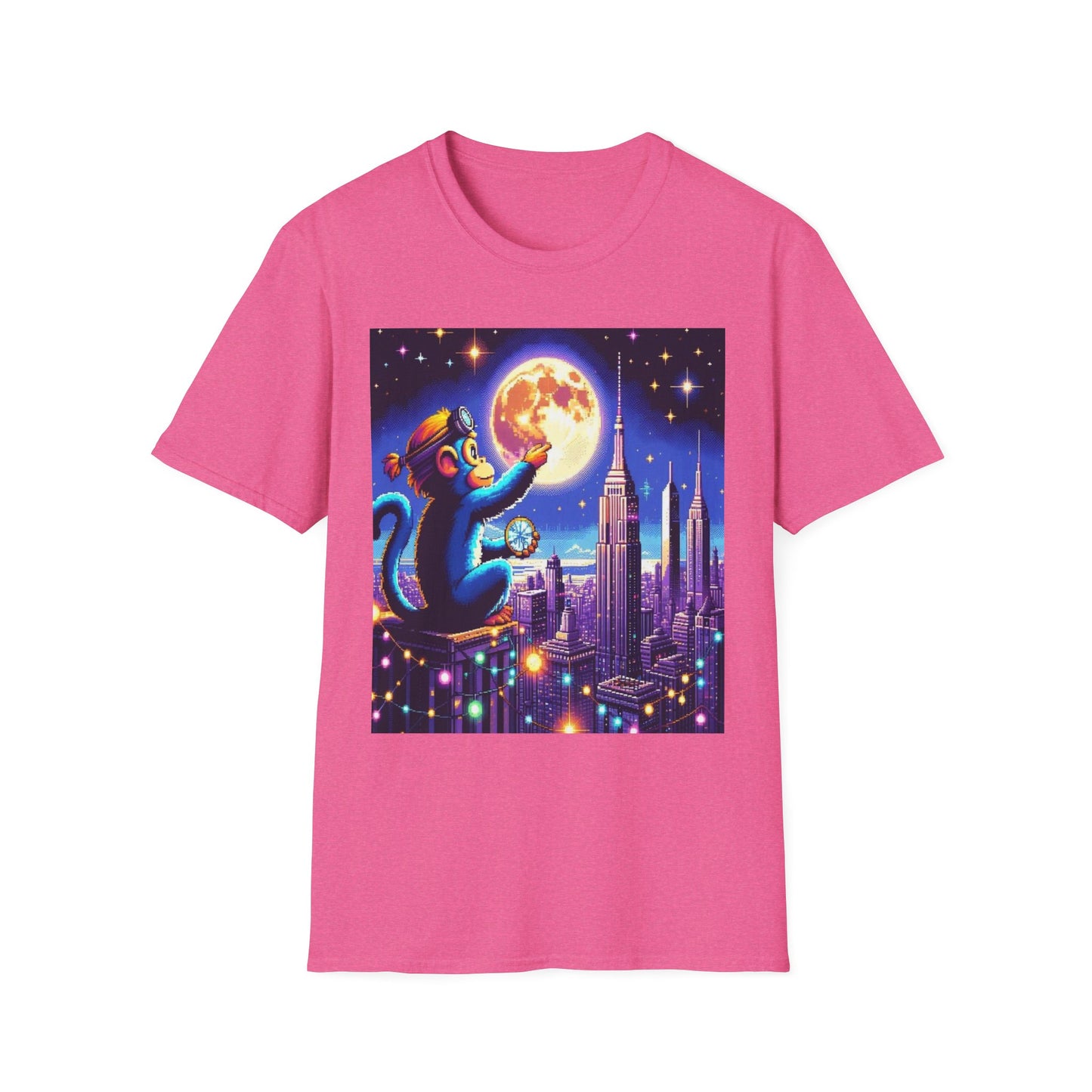 Blue Space Monkey Unisex Soft style T-Shirt #1