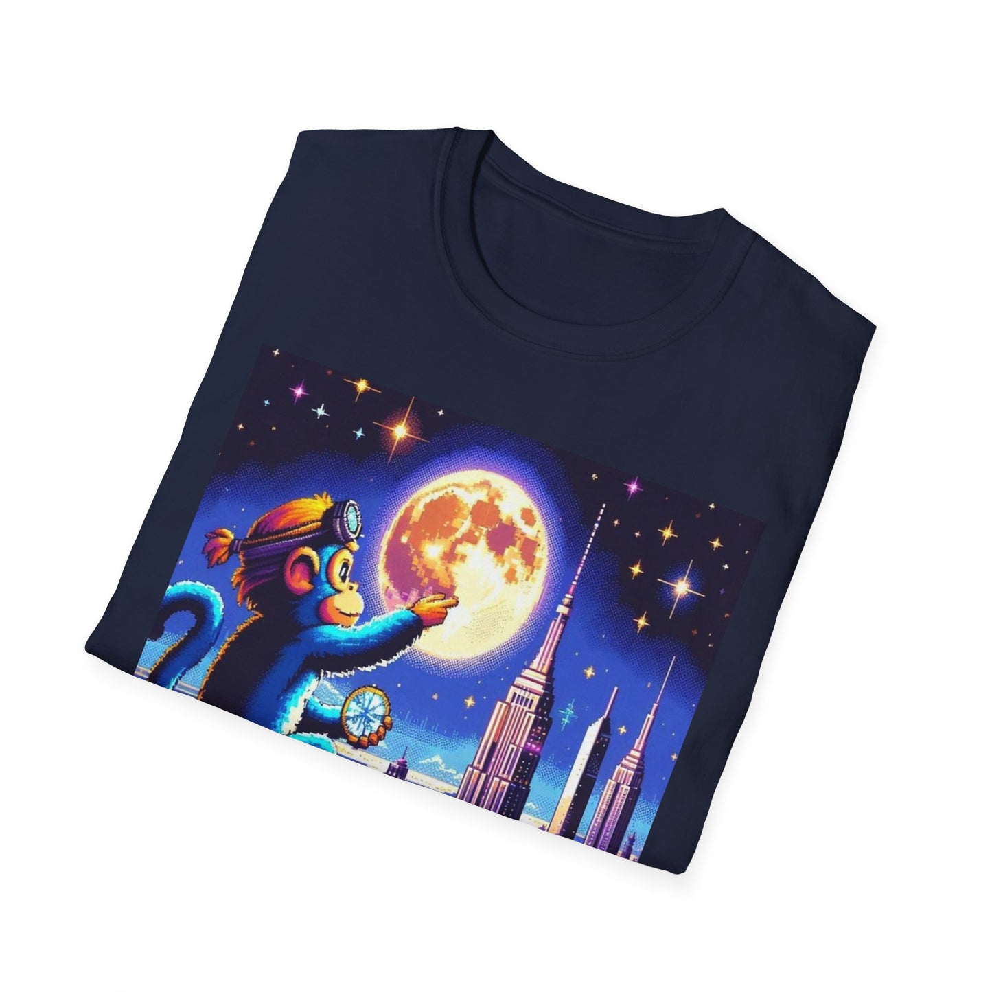 Blue Space Monkey Unisex Soft style T-Shirt #1
