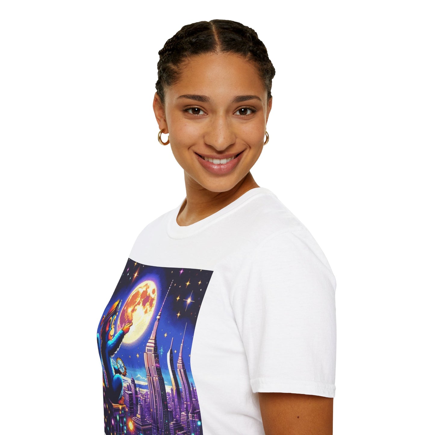 Blue Space Monkey Unisex Soft style T-Shirt #1