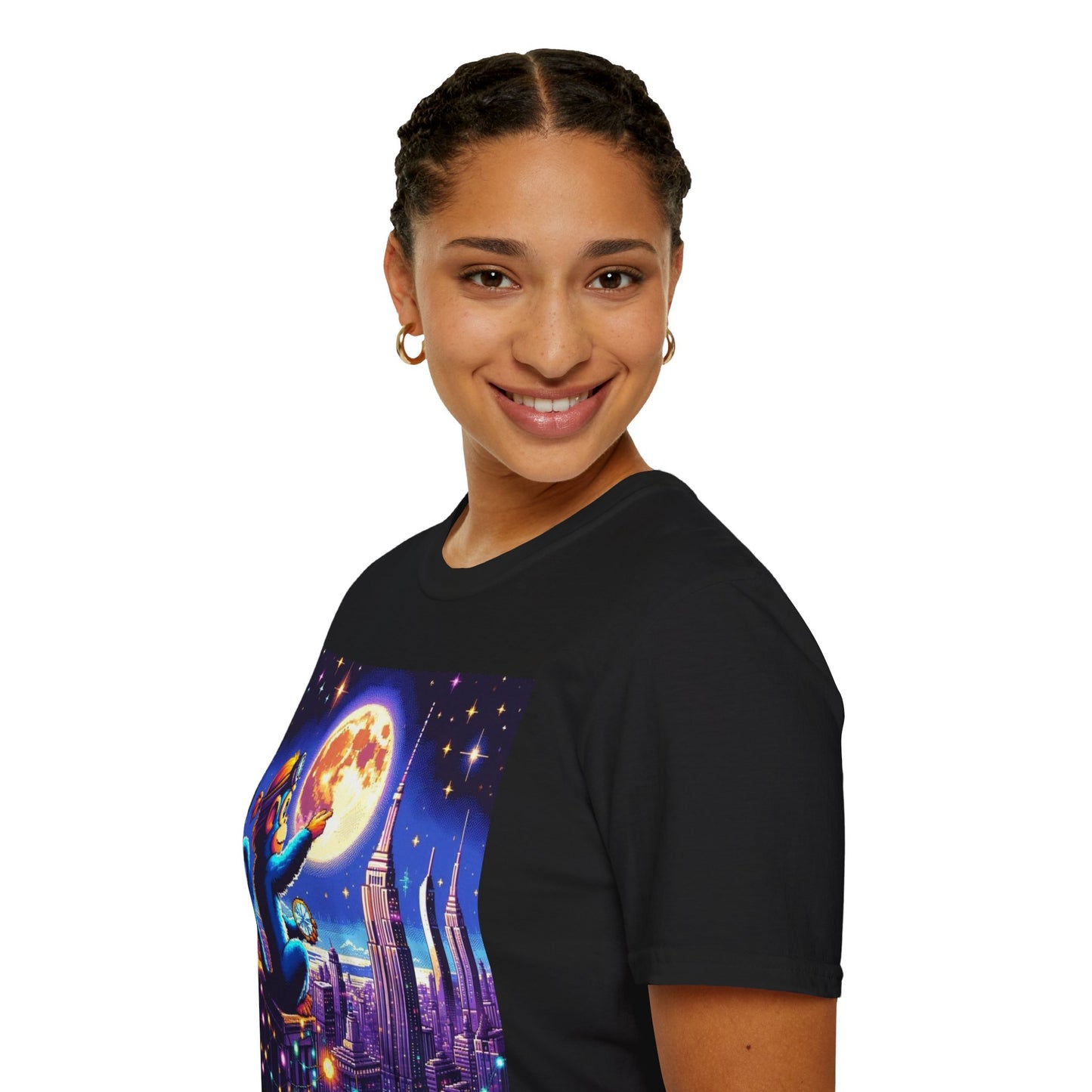 Blue Space Monkey Unisex Soft style T-Shirt #1