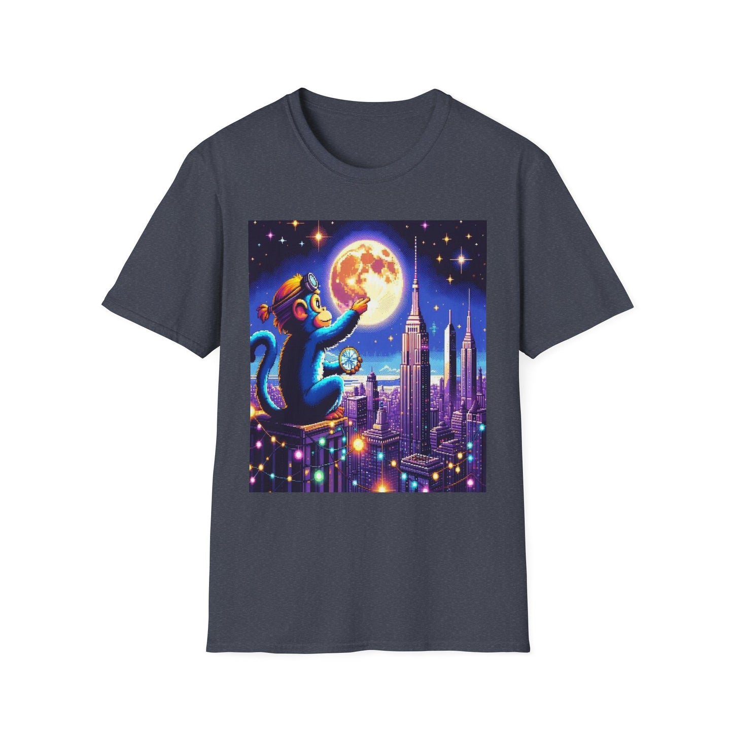 Blue Space Monkey Unisex Soft style T-Shirt #1