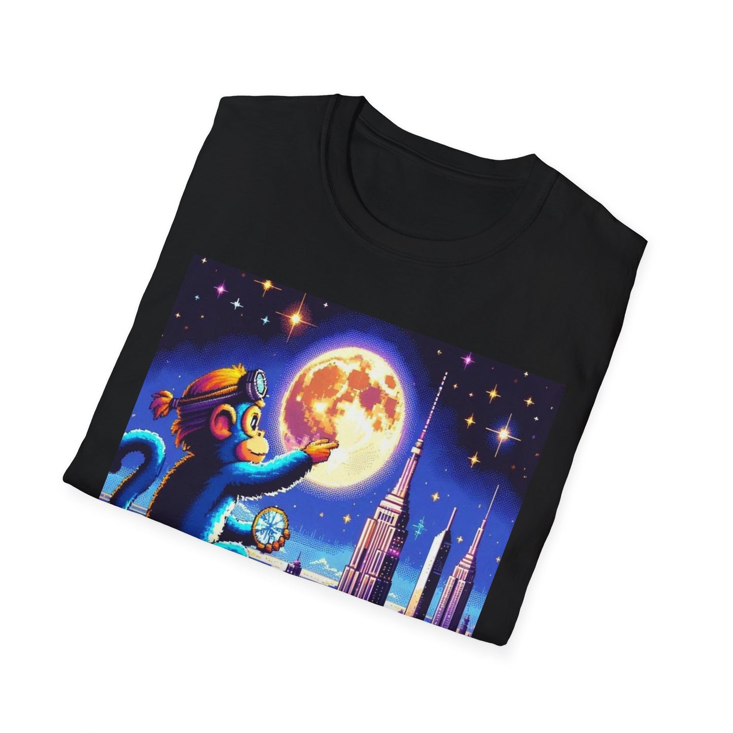 Blue Space Monkey Unisex Soft style T-Shirt #1