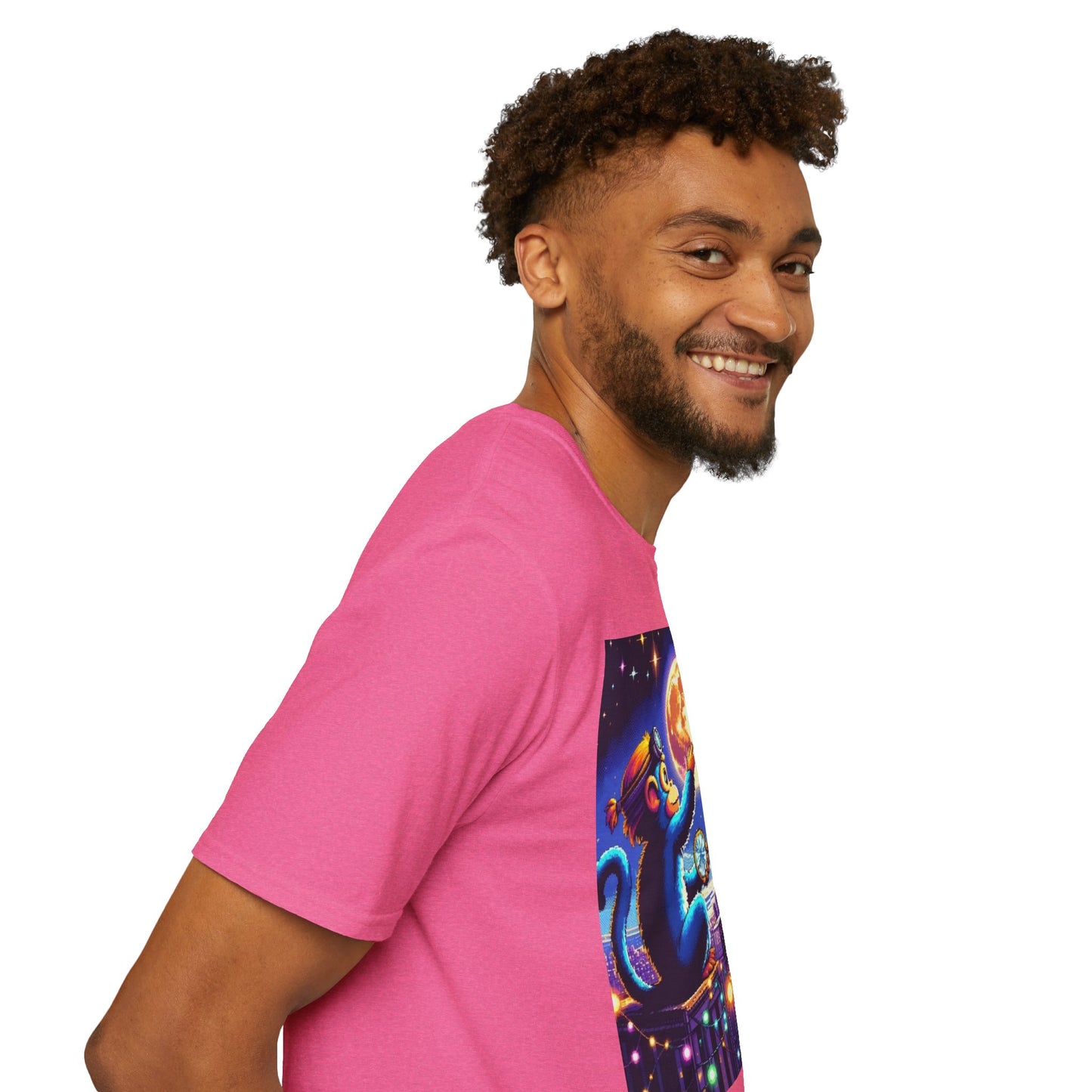 Blue Space Monkey Unisex Soft style T-Shirt #1