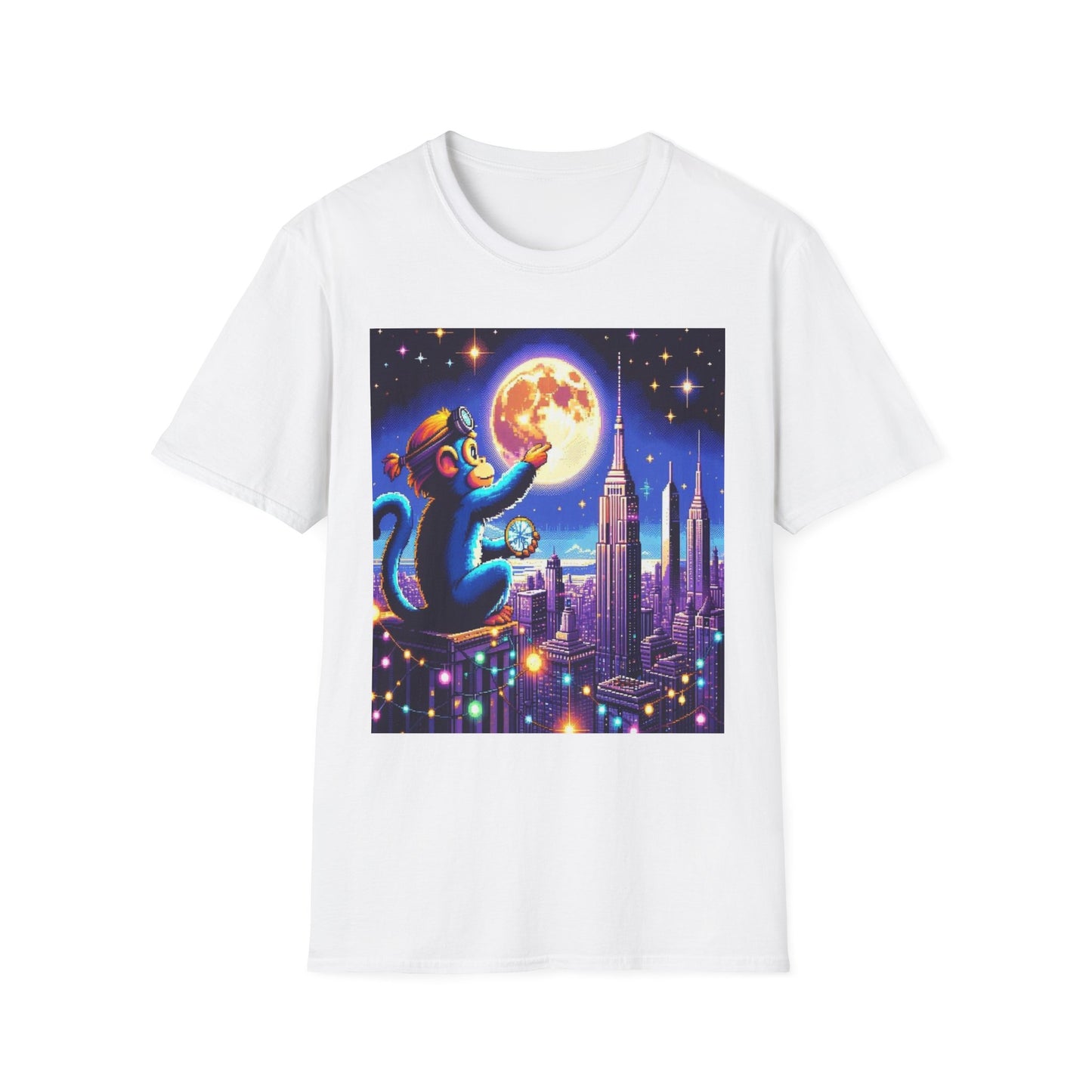 Blue Space Monkey Unisex Soft style T-Shirt #1