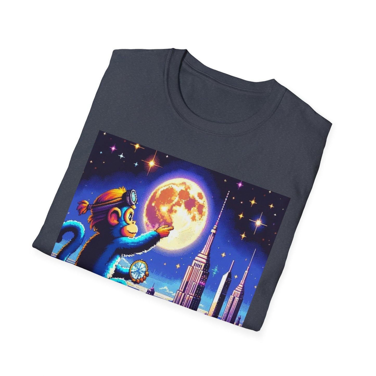Blue Space Monkey Unisex Soft style T-Shirt #1