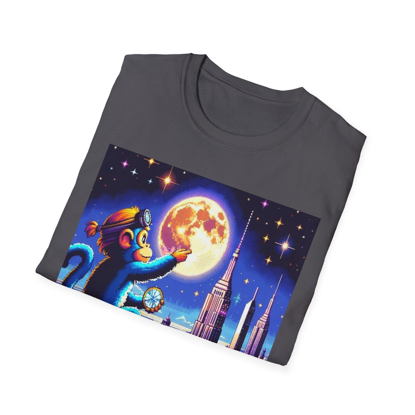 Blue Space Monkey Unisex Soft style T-Shirt #1